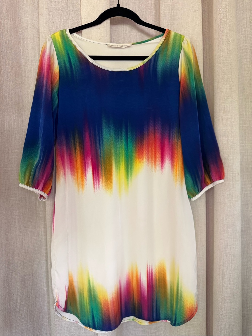 Rainbow ombré Peach Love Cream California Dress Sz Small Northern Lights Aurora